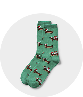 womens green christmas socks